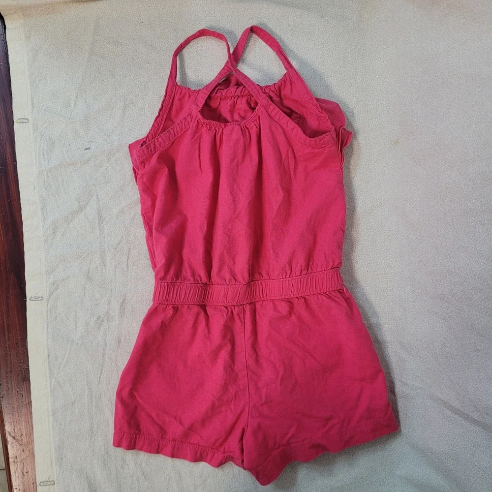 Cherokee Pink Ruffled Romper Jumpsuit, Girls 5t - Picture 5 of 8